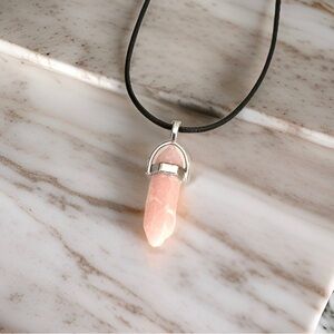 ⭐️ 5 for $25 Hexagonal Crystal Pendant Necklace Black Braided Cord